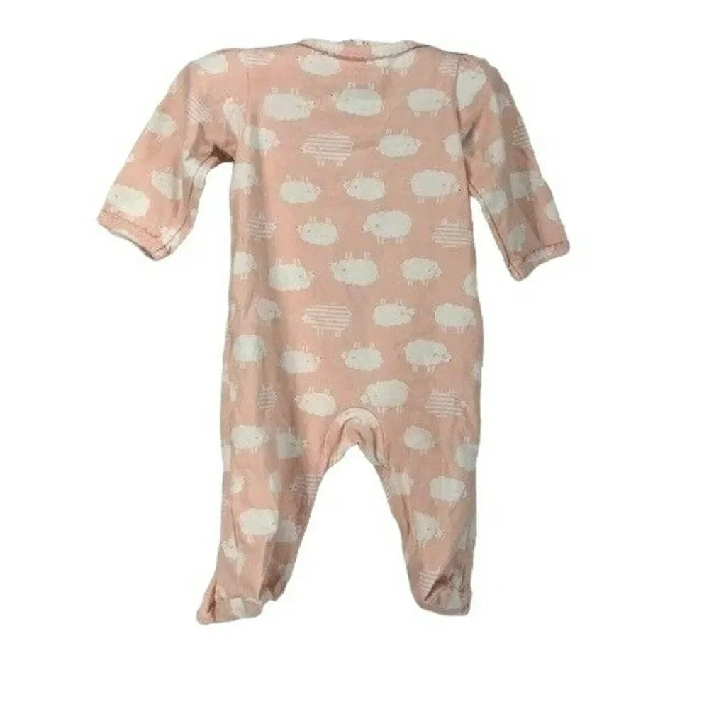 Carter’s Baby Infant Girls Pink White Sheep Animal Footed Sleeper Size 3‎ Months
